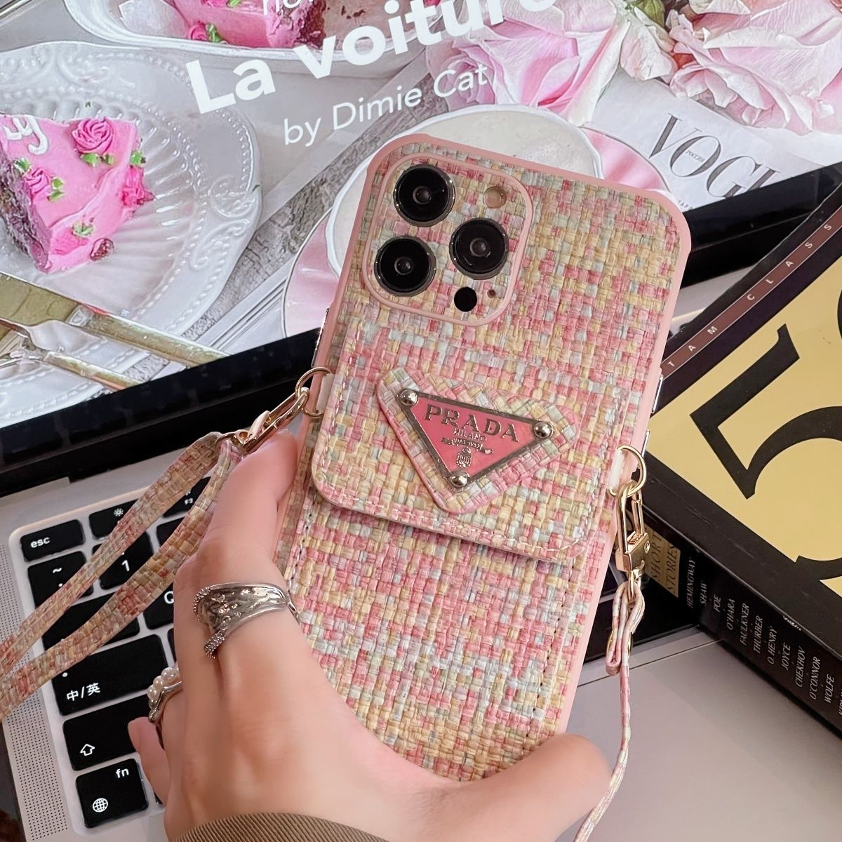 Apple Phone Case Braided Crossbody Card Holder