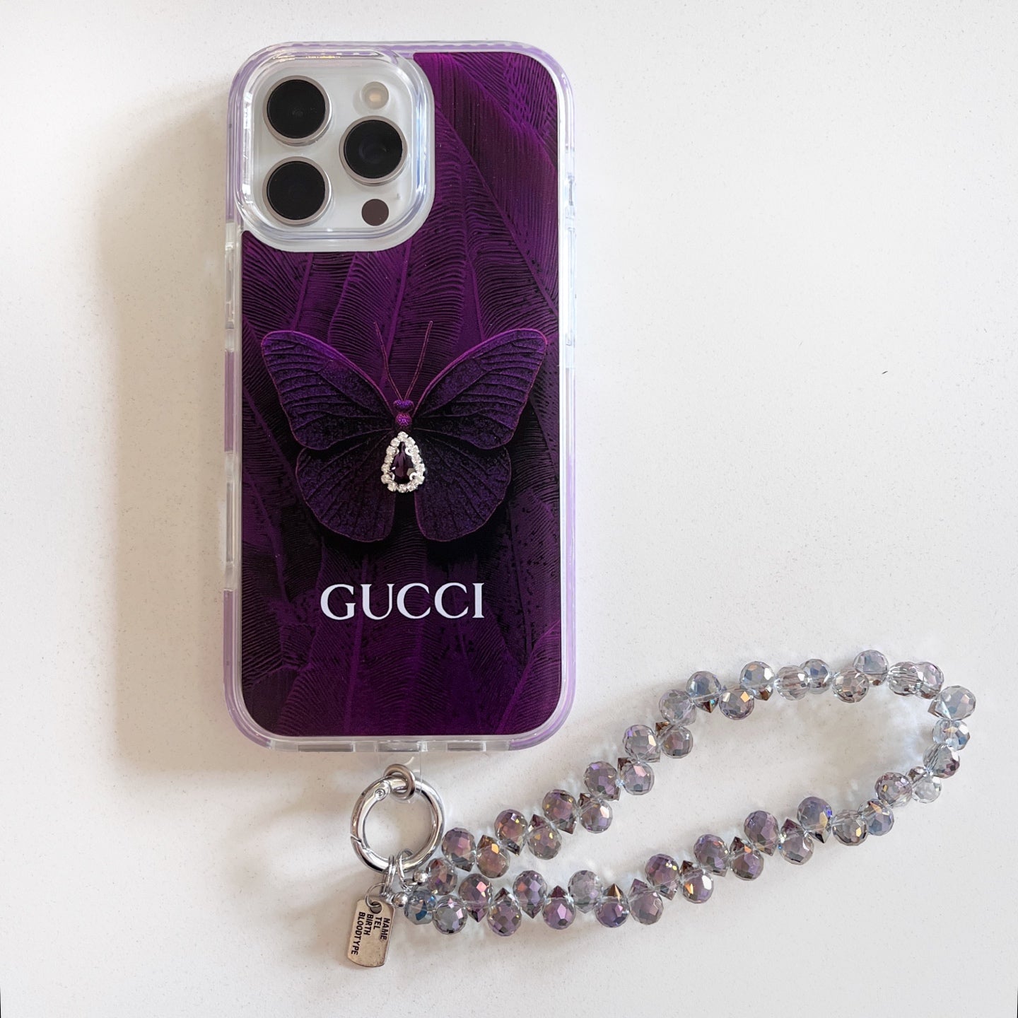 Apple mobile phone case water drop gem butterfly with anti-drop and shockproof