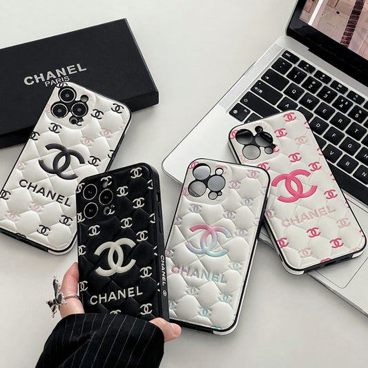 Apple mobile phone case leather double C