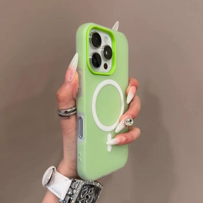 Apple mobile phone frosted case anti-fall and magnetic