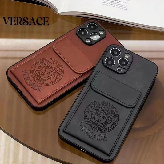 Apple mobile phone case high-grade leather single card holder