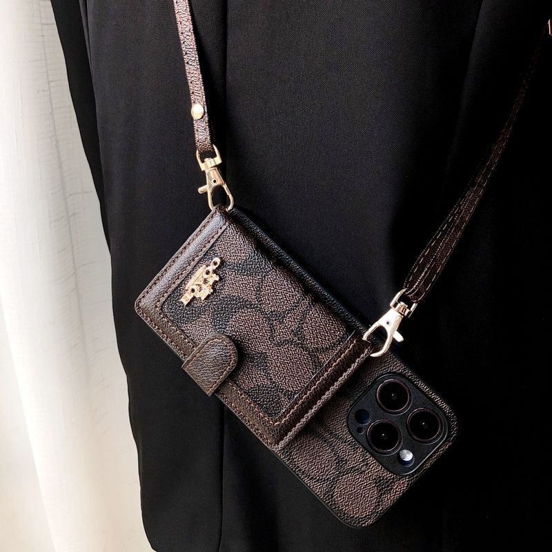 Apple mobile phone case integrated crossbody card holder crossbody card insert protective cover