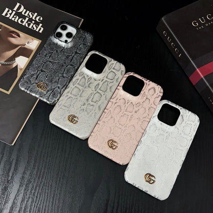 Apple mobile phone case snake pattern double G