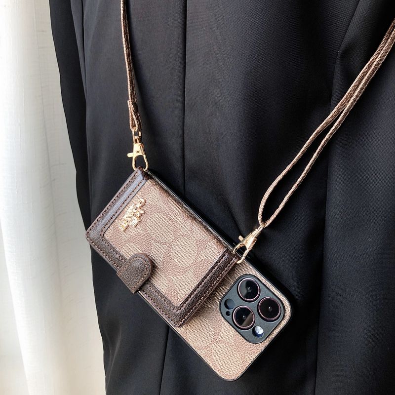 Apple mobile phone case integrated crossbody card holder crossbody card insert protective cover