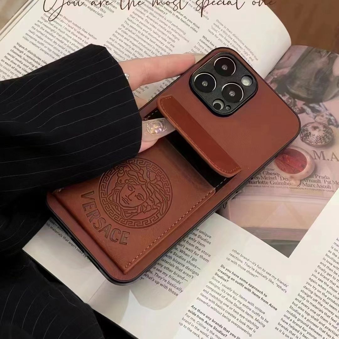 Apple mobile phone case high-grade leather single card holder