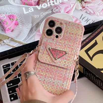 Apple Phone Case Braided Crossbody Card Holder
