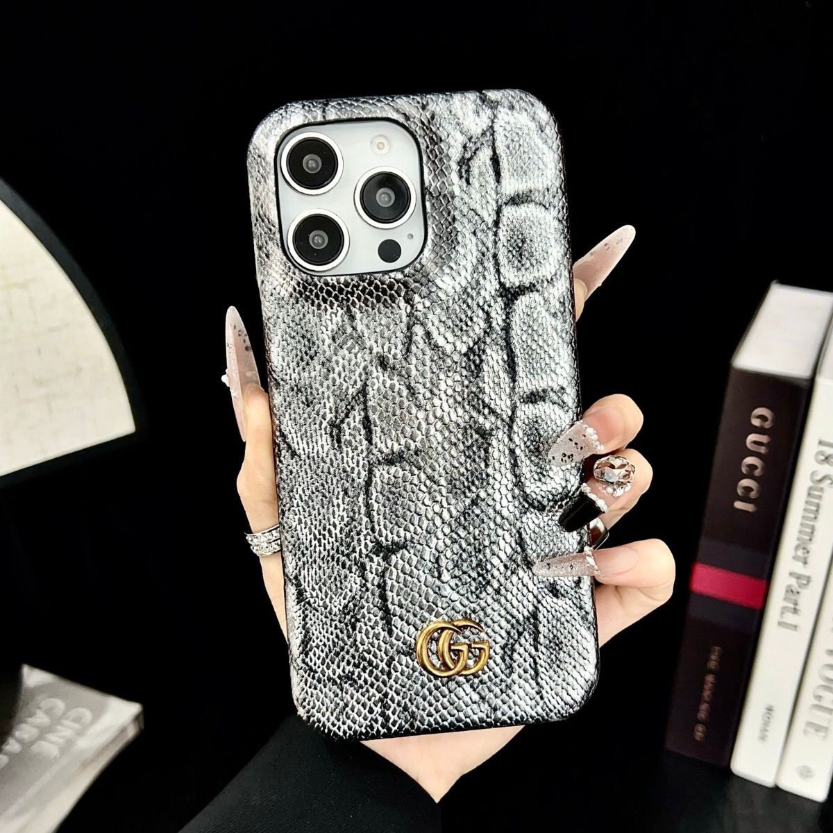 Apple mobile phone case snake pattern double G