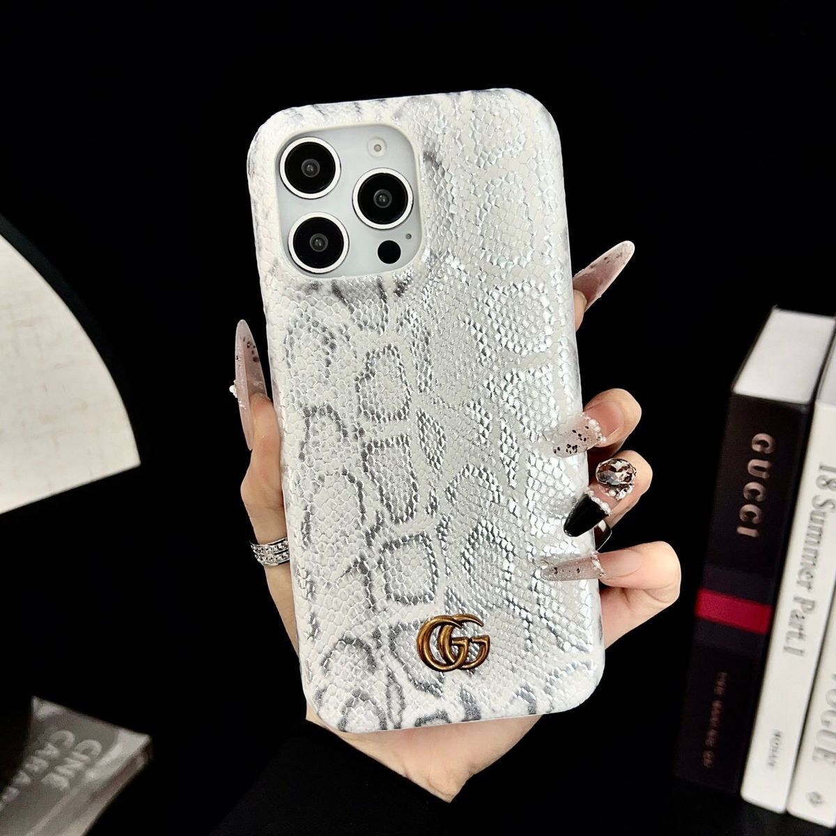Apple mobile phone case snake pattern double G