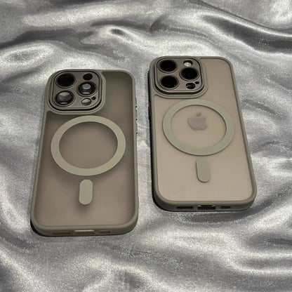 Apple mobile phone hard case magnetic frosted belt magnetic rechargeable