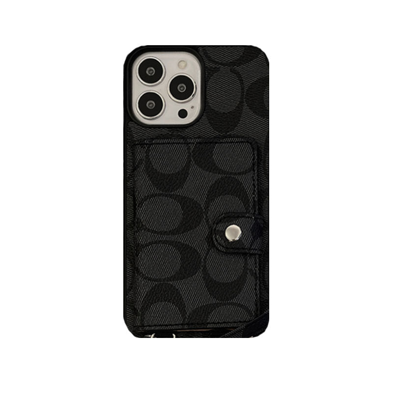 Coach iPhone Case With Wallet And  Strap White