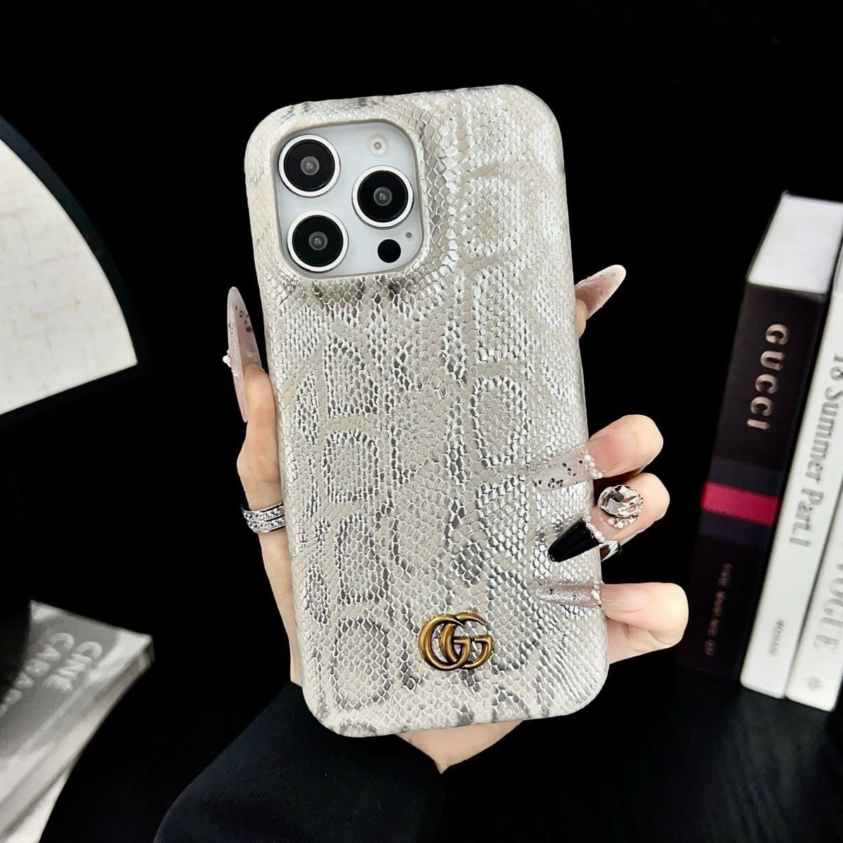 Apple mobile phone case snake pattern double G