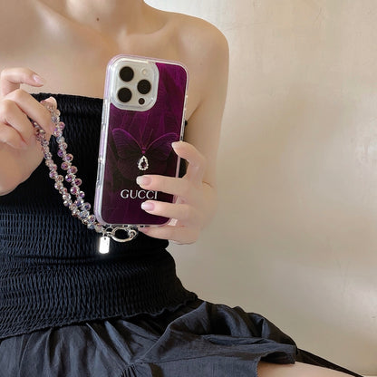 Apple mobile phone case water drop gem butterfly with anti-drop and shockproof