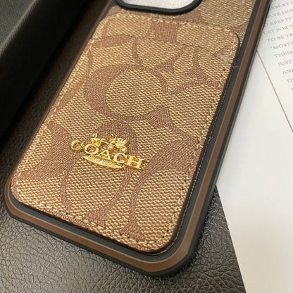 Coach iPhone Case With Card Holder Coffee