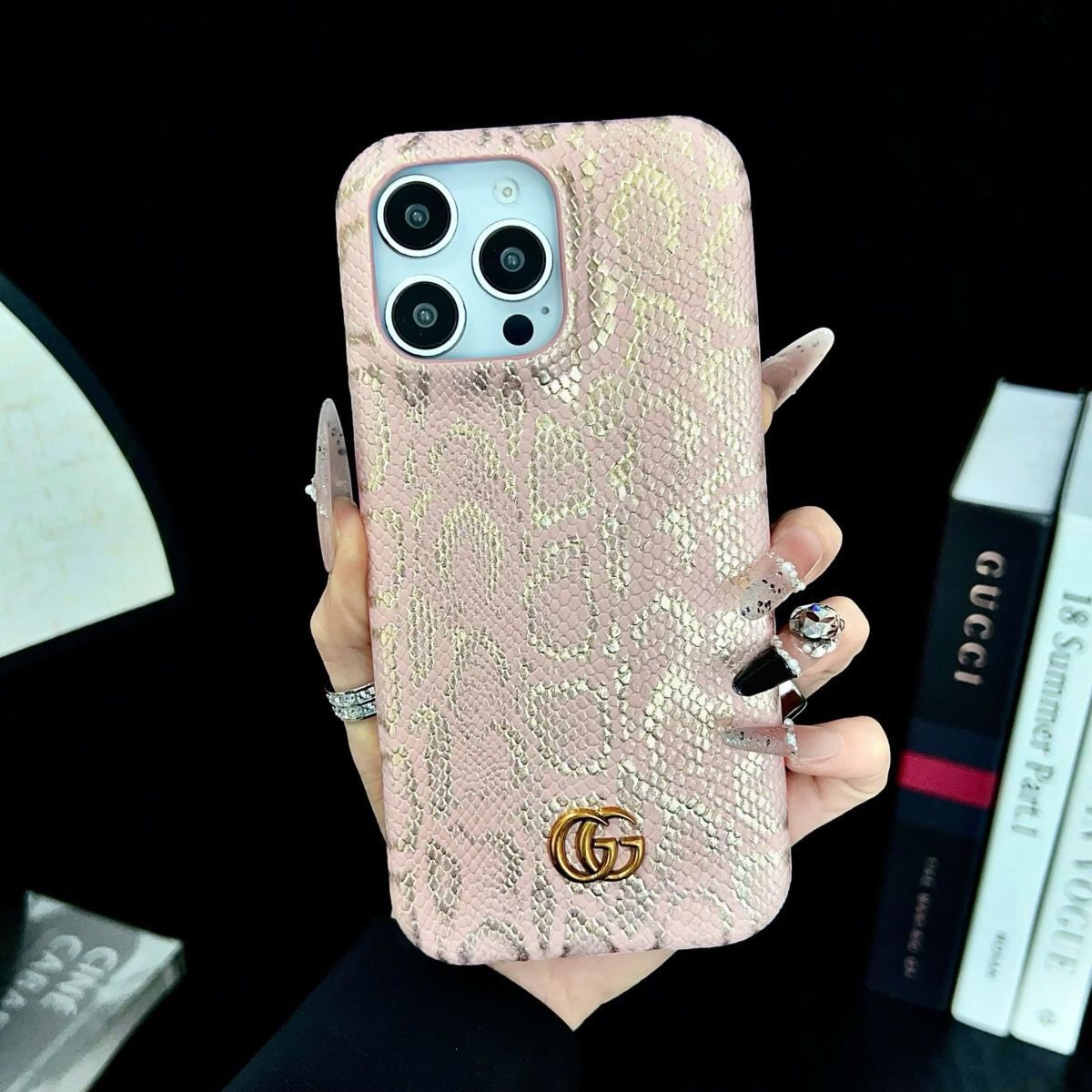 Apple mobile phone case snake pattern double G