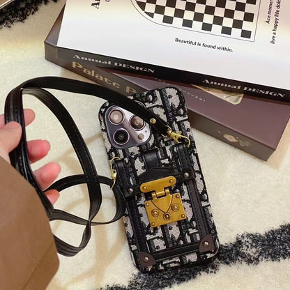 Apple phone case fabric crossbody lock card holder version