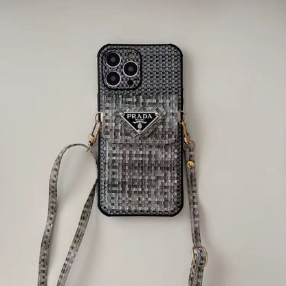 Apple Phone Case Braided Crossbody Card Holder