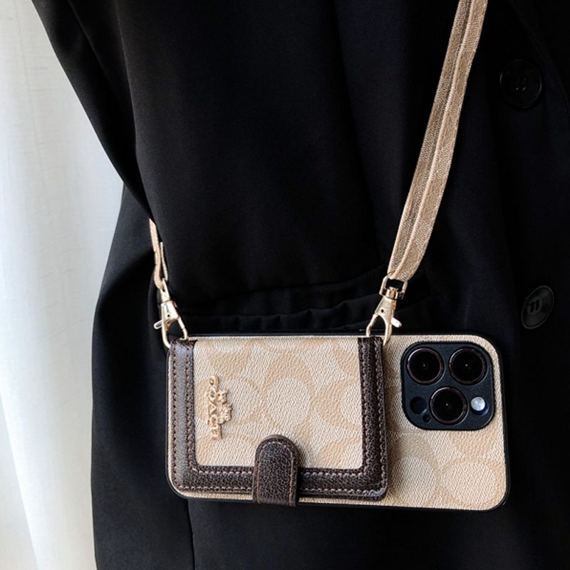 Apple mobile phone case integrated crossbody card holder crossbody card insert protective cover