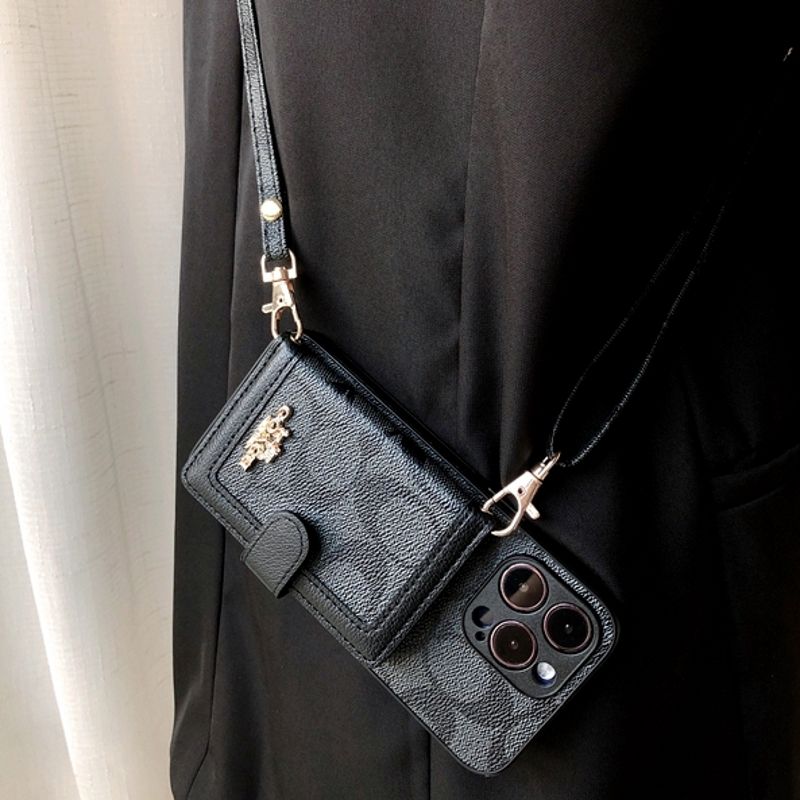 Apple mobile phone case integrated crossbody card holder crossbody card insert protective cover